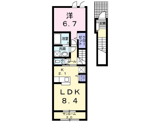 新発田駅 徒歩14分 2階の物件間取画像