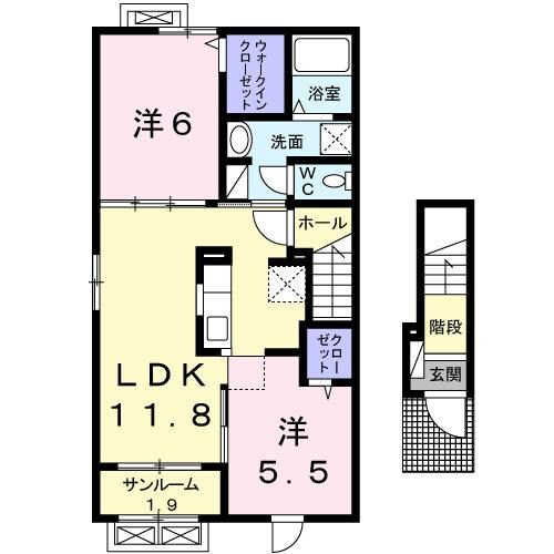 マルベリーＡの物件間取画像