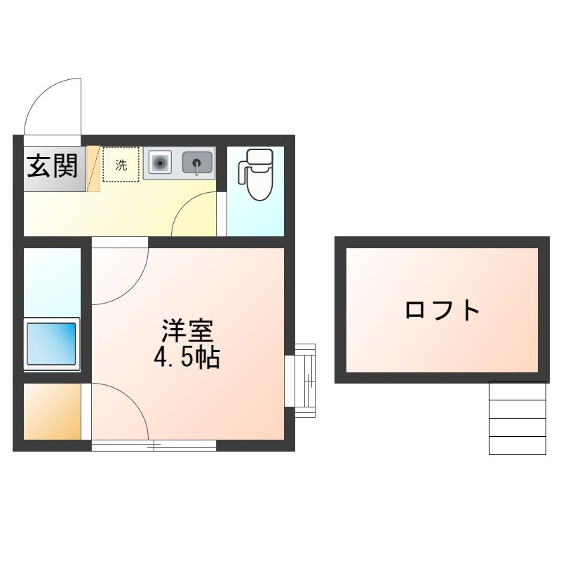 アップルハウス緑町Bの物件間取画像