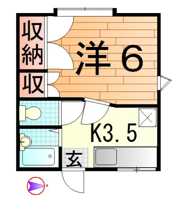 田村ハイツBの物件間取画像