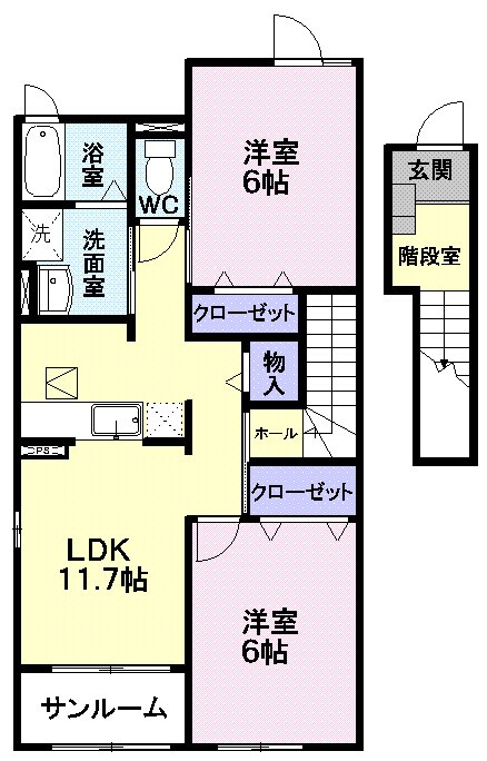 スリーアロー　Ｂの物件間取画像