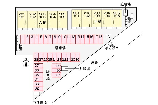 ハピネス落合Ａの物件外観写真