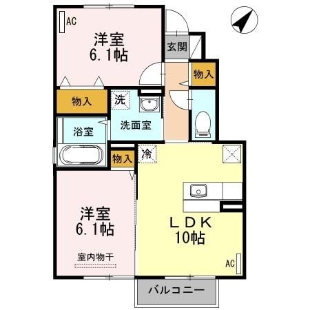 Ｄ－ｒｏｏｍ島西の物件間取画像