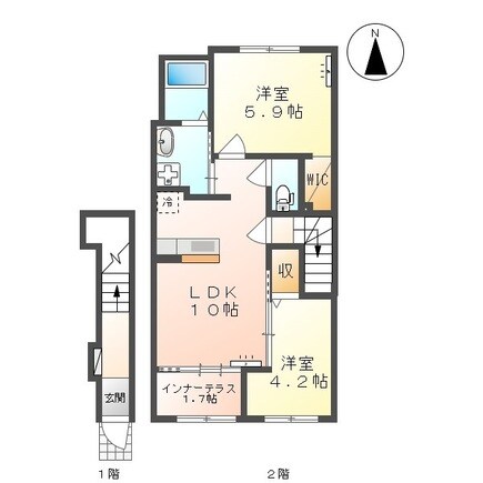 仮）東根市神町北新築アパートの物件間取画像