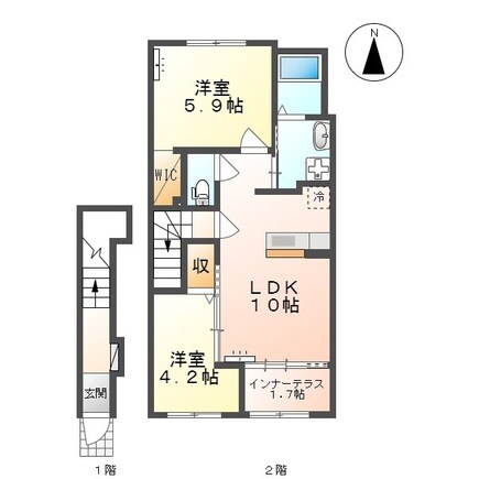 仮）東根市神町北新築アパートの物件間取画像