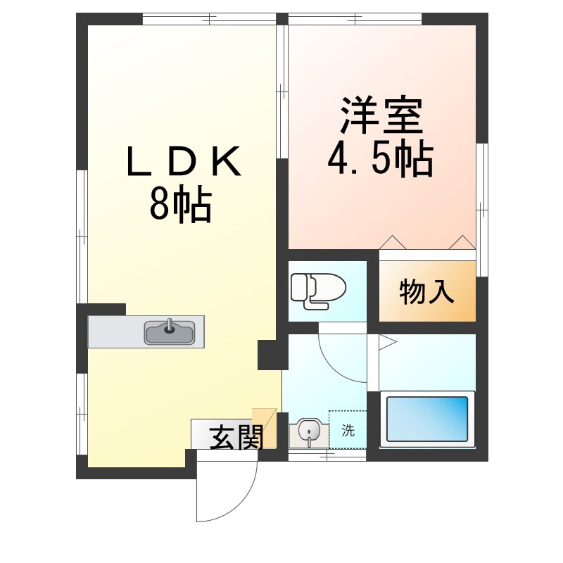 コーポ中里Bの物件間取画像