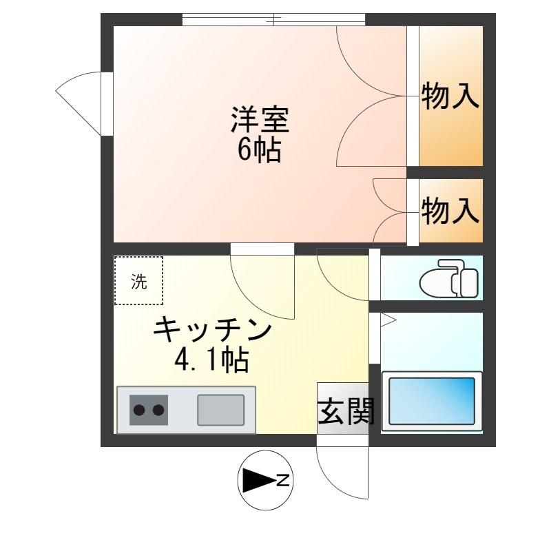 田村ハイツBの物件間取画像