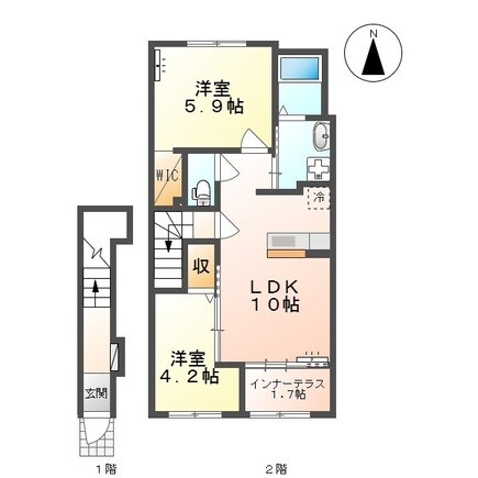 仮称）寒河江市内の袋新築アパートの物件間取画像