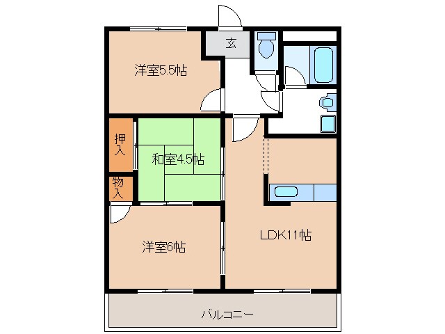 サンティアラＡの物件間取画像