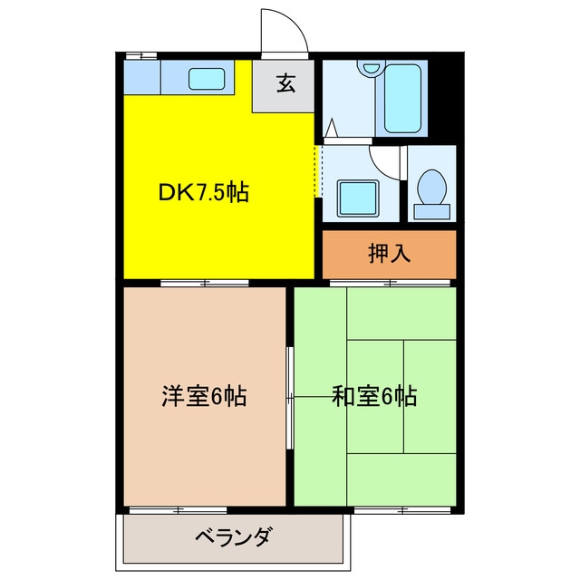 ハピネス千代　５の物件間取画像