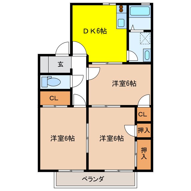 パークハイツアサイの物件間取画像