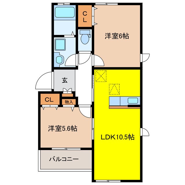 アスカＡ棟の物件間取画像