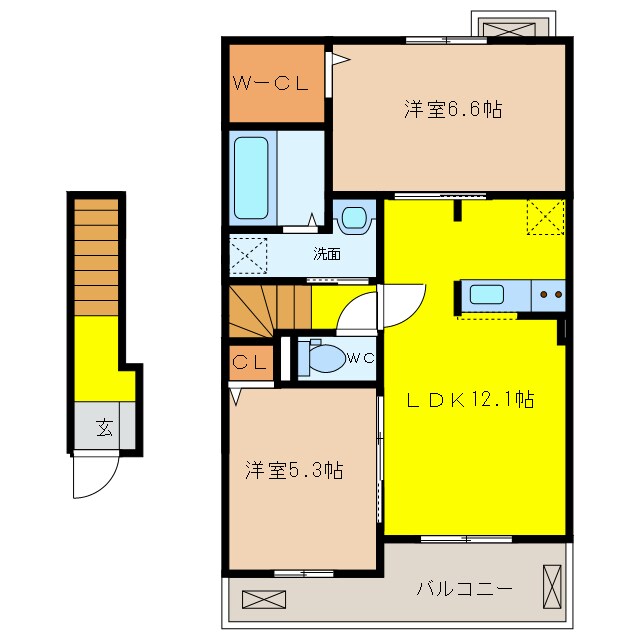 ｼｬﾄｰｱﾝｼﾞｭⅡの物件間取画像