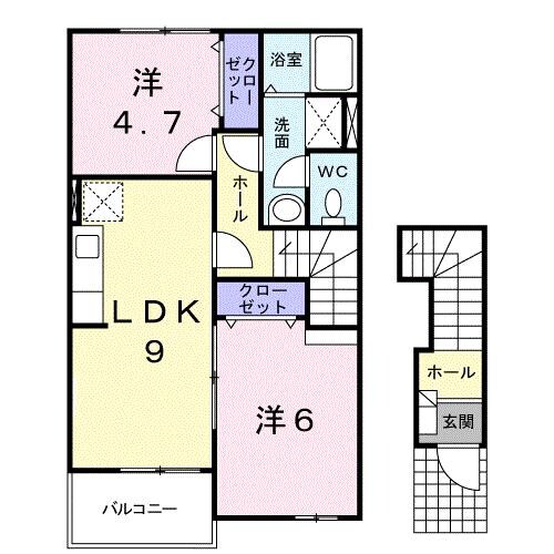 ムーンヴェルジュＡ・Ｄの物件間取画像