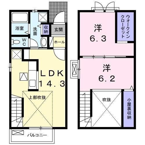 サン・コテージュBの物件間取画像