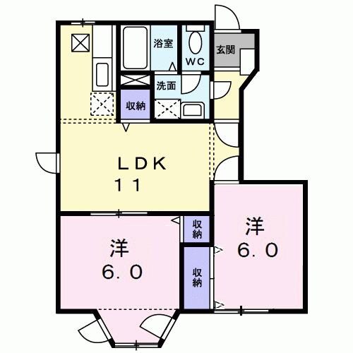 メゾンドソレイユの物件間取画像