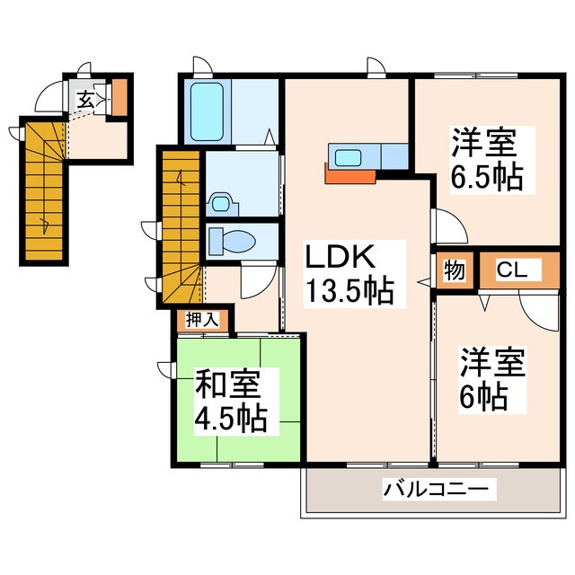 武蔵陸橋 徒歩5分 2階の物件間取画像