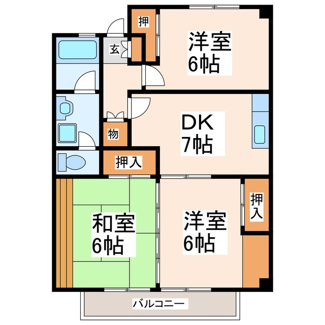 大川ハイツの物件間取画像