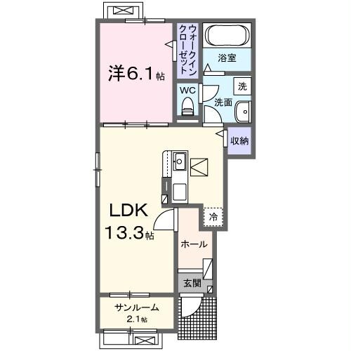 シャルム6番館Aの物件間取画像