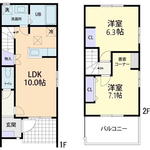 (仮称)阿蘇郡高森町テラスハウスAの物件間取画像