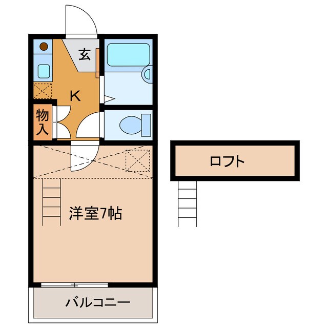 助信駅 徒歩3分 2階の物件間取画像