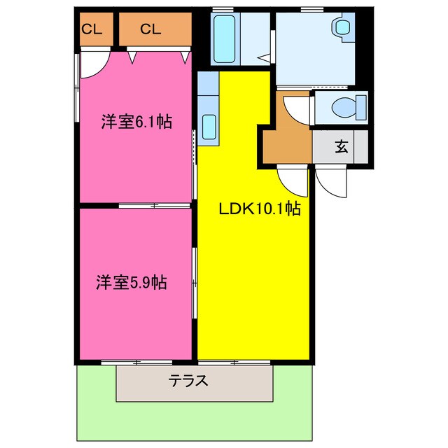 サンスプリングＡ・Bの物件間取画像