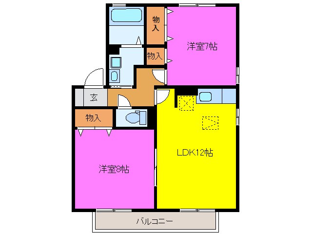 ラフィーネＡの物件間取画像