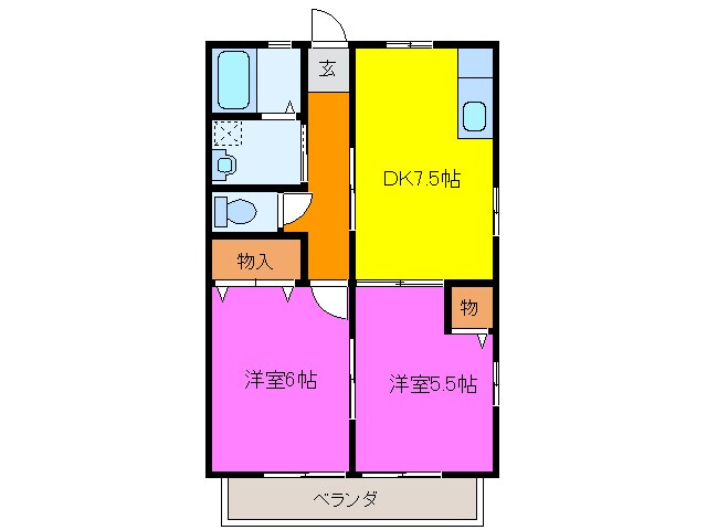 ショコラＤの物件間取画像