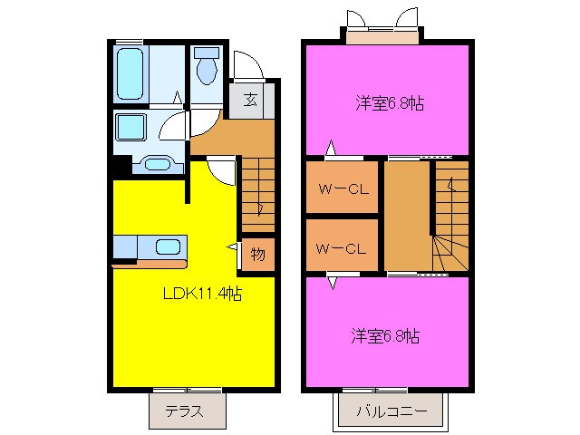 フェリースエムの物件間取画像