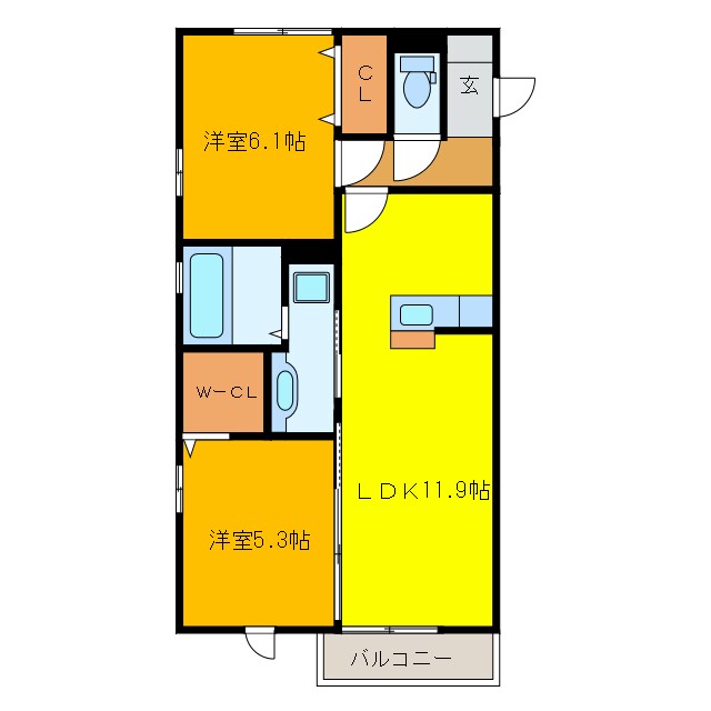 メゾンレーヴの物件間取画像