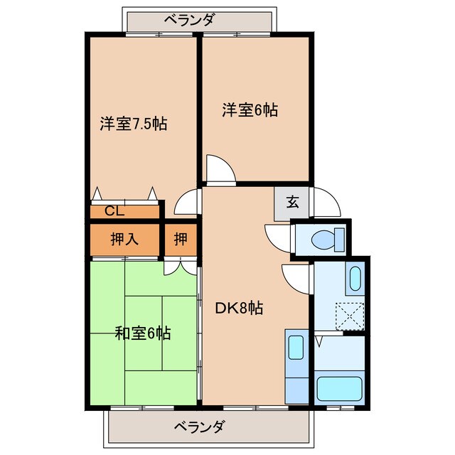 TWINSⅠの物件間取画像