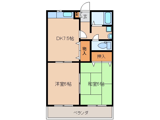 コーポウエストⅢの物件間取画像