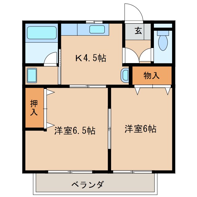 ひらのハイツの物件間取画像