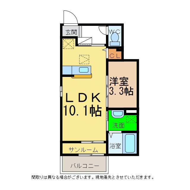 ボヌールA・Bの物件間取画像