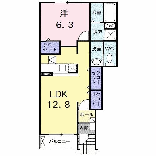 プラシード本浦Ｂの物件間取画像