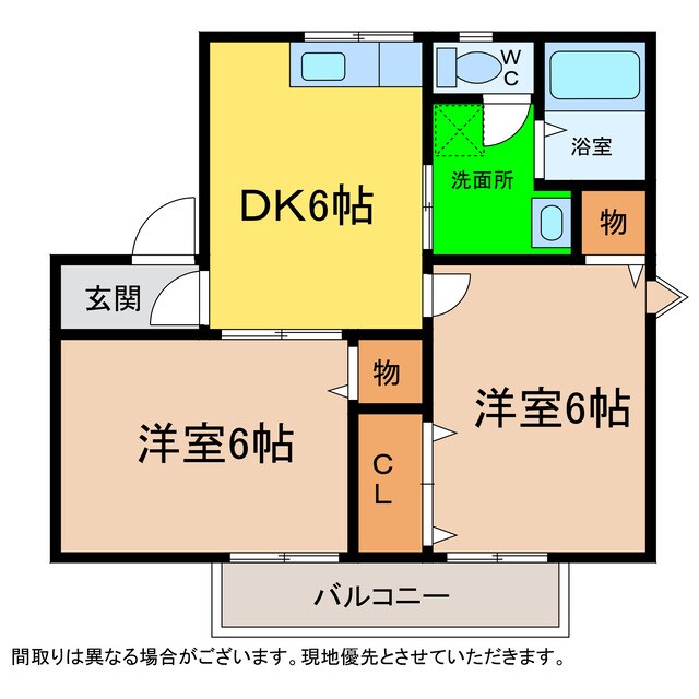 セジュールＫの物件間取画像