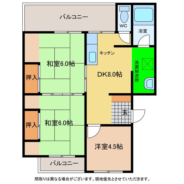 サニースクエア阿南の物件間取画像