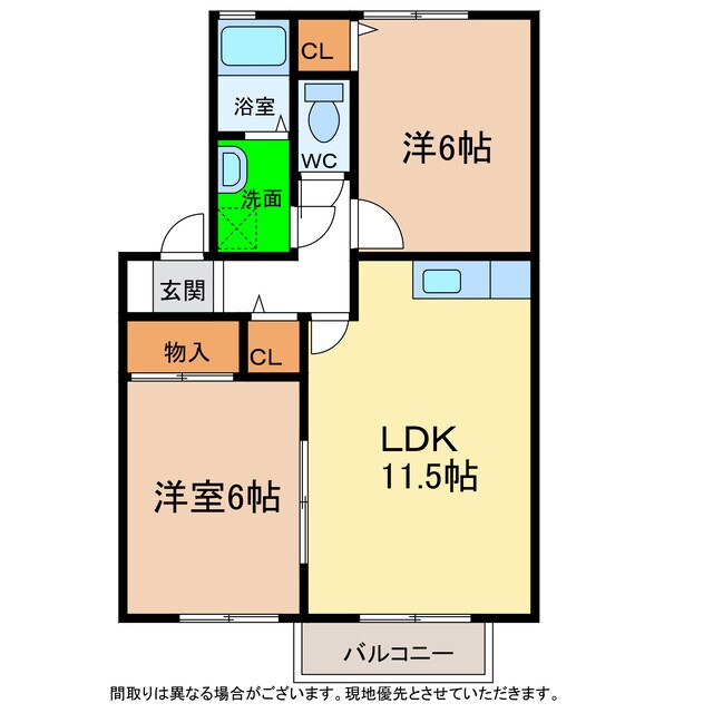 メゾンメールＡ・Ｂ・Ｃの物件間取画像