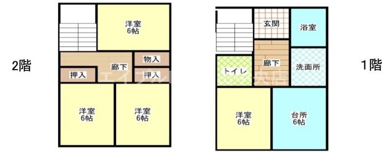 大元駅前借家　西棟の物件間取画像