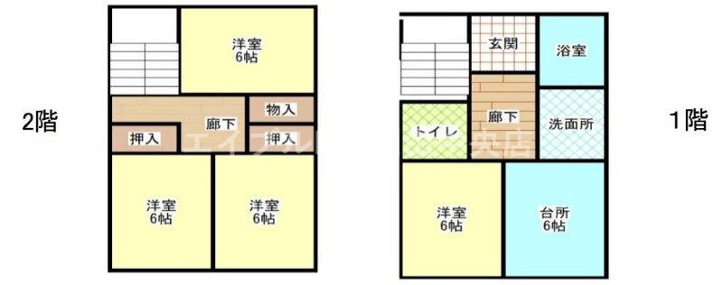 大元駅前借家　西棟の物件間取画像