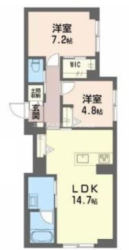 Aries伊福町の物件間取画像