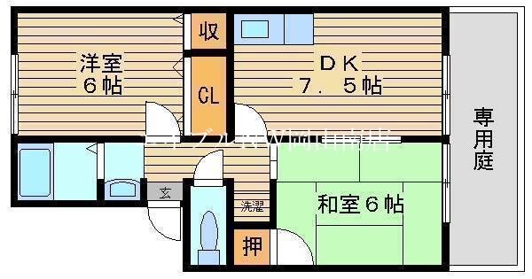 岡山駅 バス30分  バス・大東下車：停歩5分 1階の物件間取画像