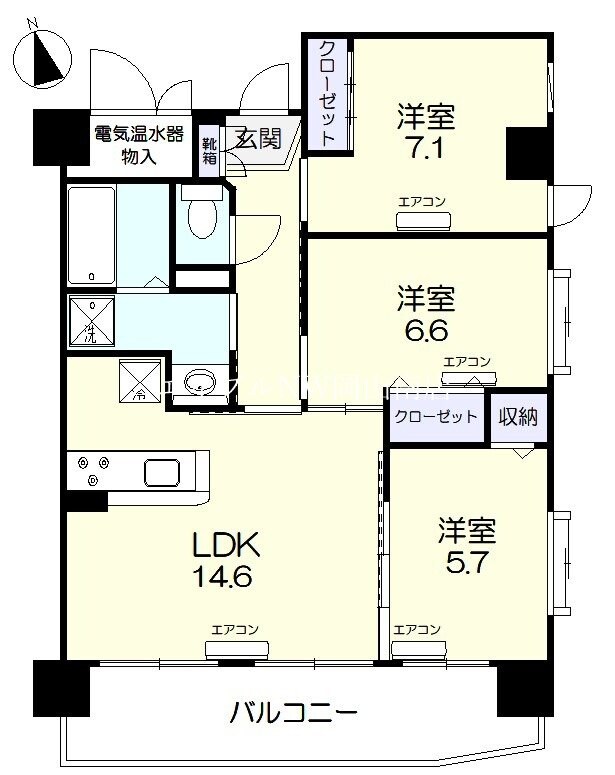 清輝橋駅 徒歩46分 6階の物件間取画像