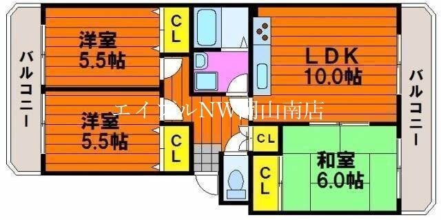 ドミール福島Ｂの物件間取画像