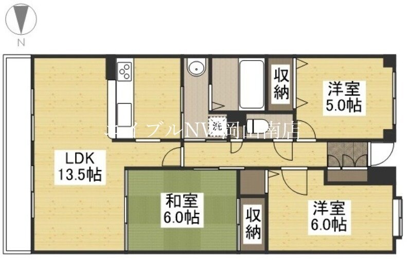 北長瀬駅 徒歩20分 3階の物件間取画像