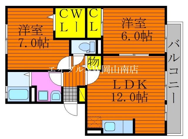 北長瀬駅 徒歩20分 1階の物件間取画像