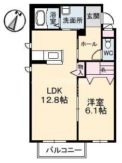 大元駅 徒歩19分 2階の物件間取画像