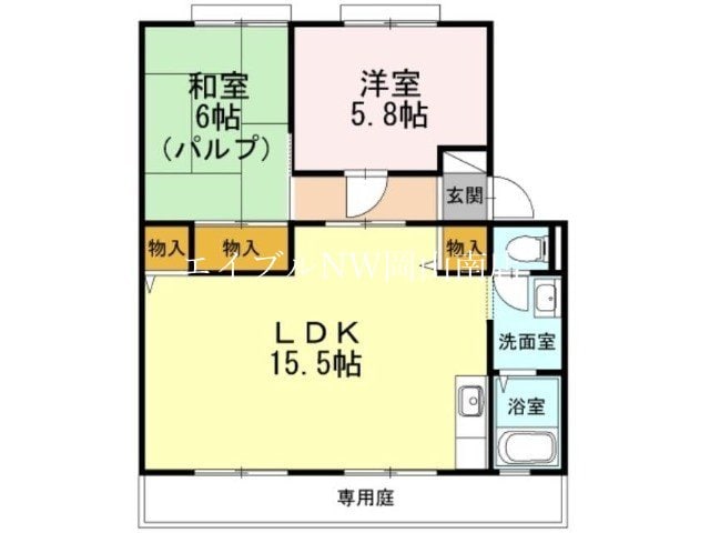 岡山駅 バス25分  浜野入口下車：停歩4分 2階の物件間取画像