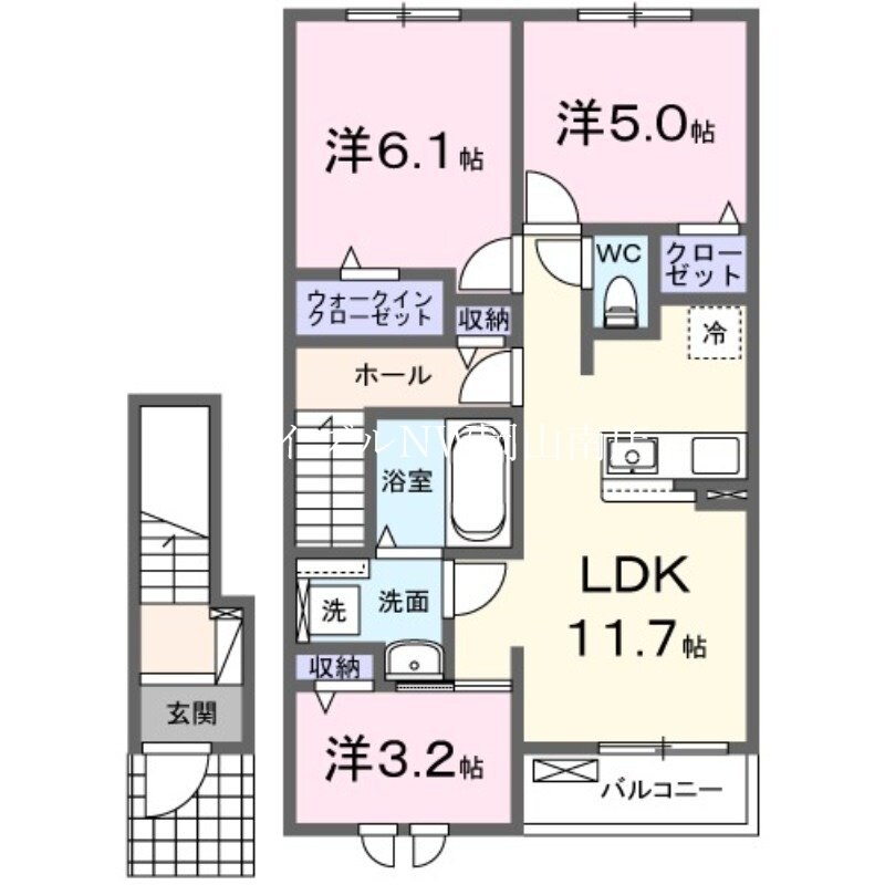 常山駅 徒歩65分 2階の物件間取画像