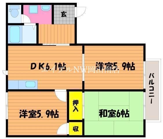 備前西市駅 徒歩51分 2階の物件間取画像